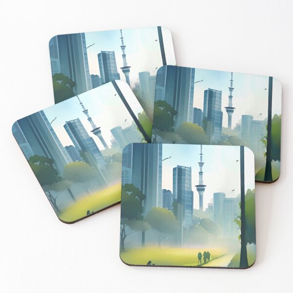 Item preview, Auckland Skyline Watercolour Painting designed and sold by Places On Earth.