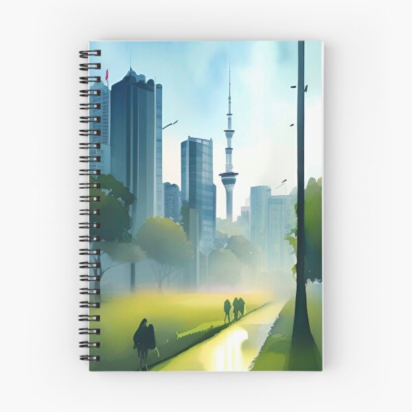 Item preview, Auckland Skyline Watercolour Painting designed and sold by Places On Earth.