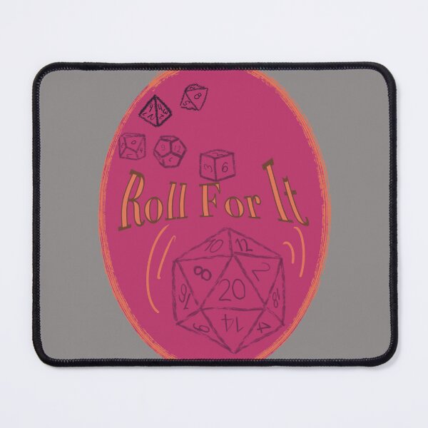 Item preview, Roll for It Peach Text on Pink Badge - TTRPG designed and sold by jolabrese.