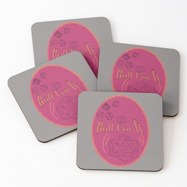 Item preview, Roll for It Peach Text on Pink Badge - TTRPG designed and sold by jolabrese.