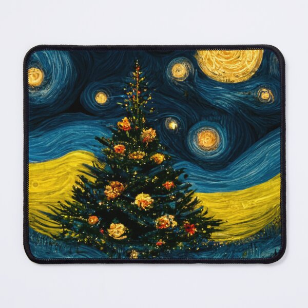 Item preview, Van Gogh Christmas Tree Painting Starry Night Remake designed and sold by CandyDroidMerch.