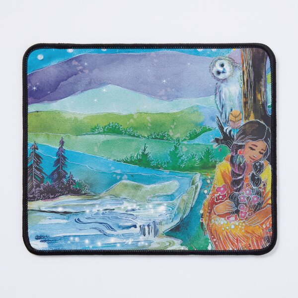 Item preview, Meditative Nature Child By The River, Whimsical Watercolor Wall Art designed and sold by BohemiWANDERS.