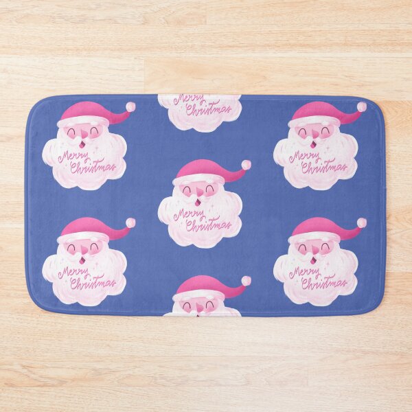 Item preview, Retro Vintage Pink Santa Claus - Merry Christmas -Blue designed and sold by AlessiaUrsoArts.