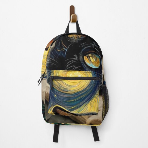 Item preview, Van Gogh Christmas Cat Painting Starry Night Remake designed and sold by CandyDroidMerch.