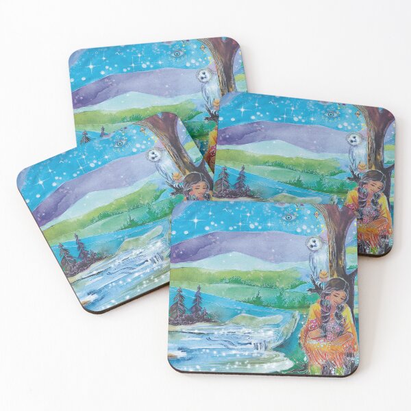 Item preview, Meditative Nature Child By The River, Whimsical Watercolor Wall Art designed and sold by BohemiWANDERS.