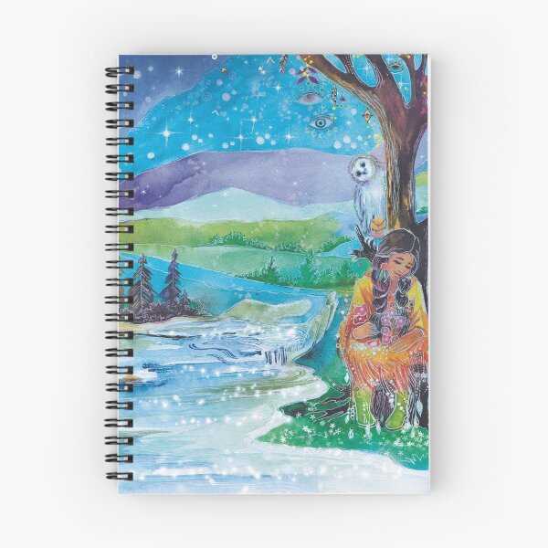 Item preview, Meditative Nature Child By The River, Whimsical Watercolor Wall Art designed and sold by BohemiWANDERS.