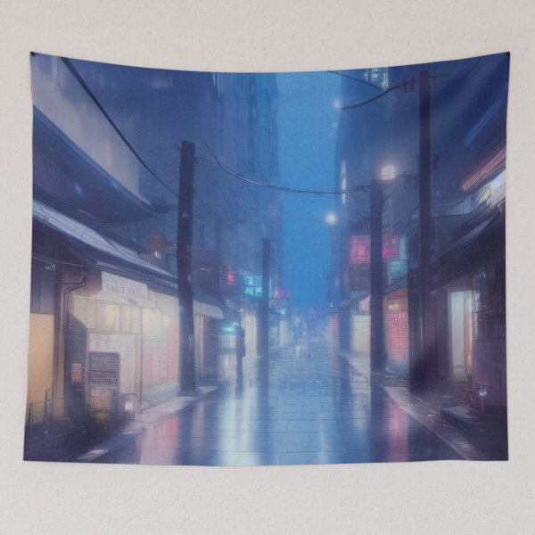 Item preview, Raining in Fukuoka Japan - Lofi Vibe designed and sold by DesignerKin.