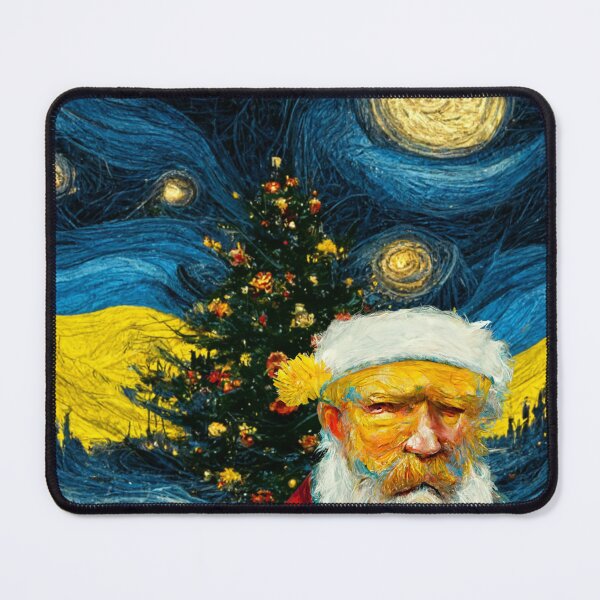 Item preview, Van Gogh Christmas Santa Painting Starry Night Remake designed and sold by CandyDroidMerch.