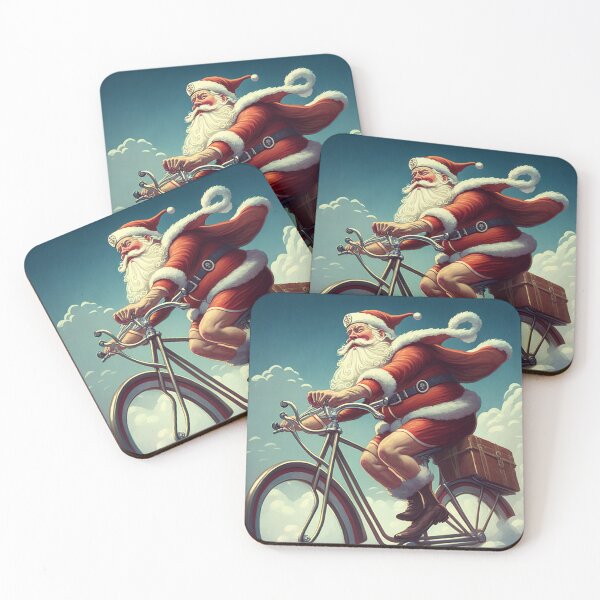 Item preview, Santa Claus Riding a Bike 16 designed and sold by CadenceArt.