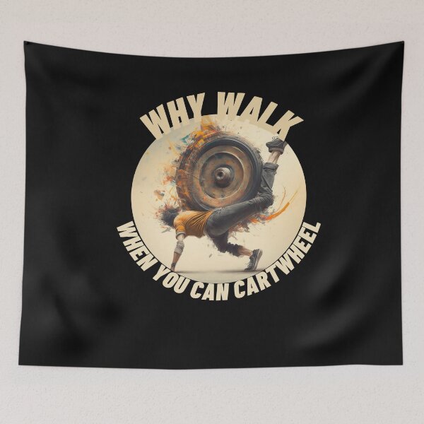 Item preview, Cream Why Walk When You Can Cartwheel designed and sold by TheCreativeFab.