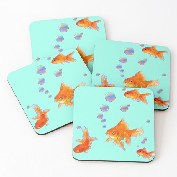 Item preview, ABSTRACT GOLD FISH AQUARIUM PATTERN GREENISH WATER ART designed and sold by sharlesart.