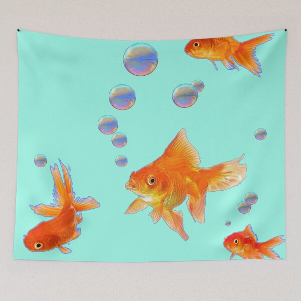 Item preview, ABSTRACT GOLD FISH AQUARIUM PATTERN GREENISH WATER ART designed and sold by sharlesart.