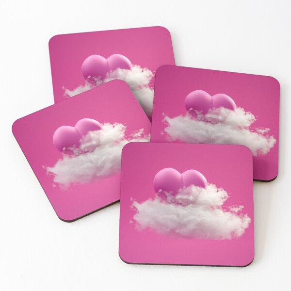 Item preview, A pink heart on a cloud in front of a pink background designed and sold by GuerillaDesign.