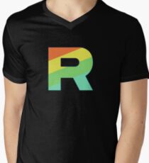 Camiseta para hombre de cuello en v Rainbow Rocket