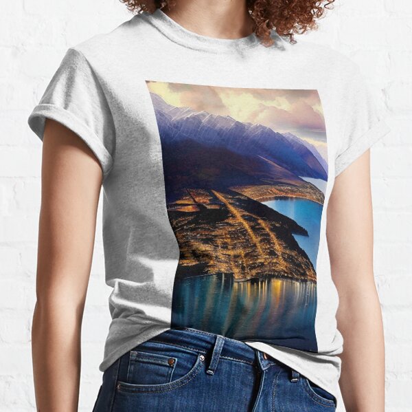 Skyline von Queenstown Neuseeland Classic T-Shirt