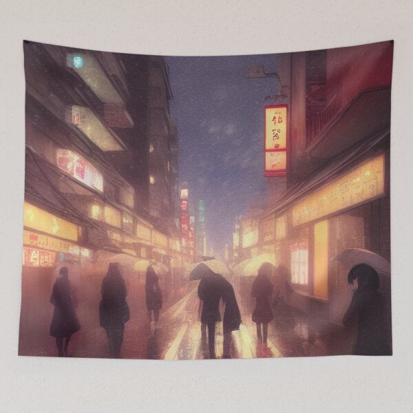 Item preview, Raining in Tokushima Japan - Lofi Vibe designed and sold by DesignerKin.