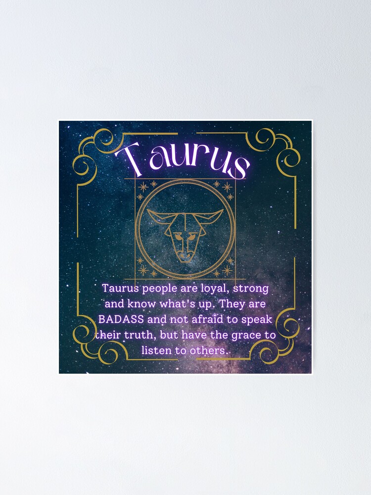 Badass Taurus Zodiac Sign Poster