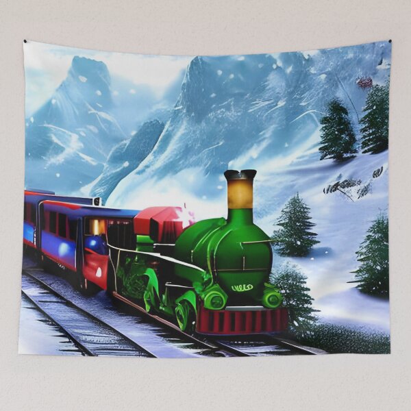 Item preview, Train to the North Pole with magical nature wallpaper designed and sold by The Love Quill.