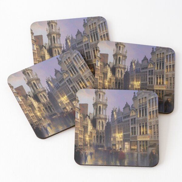 Item preview, Brussels Skyline Painting designed and sold by Places On Earth.