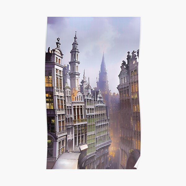 Brussels Buildings Art Poster