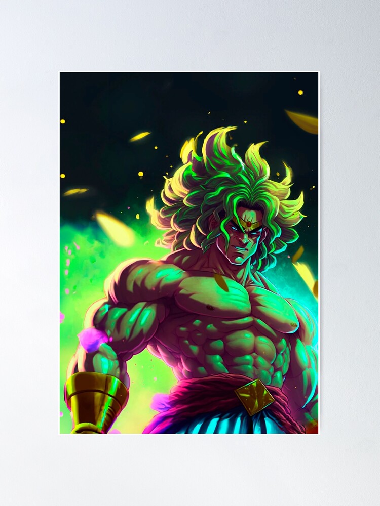 Super fitness warrior inspired by Broly fan art Poster by Paraverse