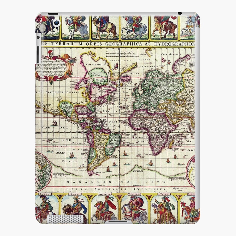 Vintage 1652 World Map by Claes Janszoon Visscher iPad Case & Skin