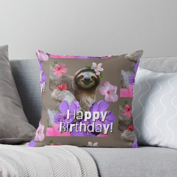 Item preview, Happy Birthday Cute Sloth Colorful Illustration Design designed and sold by EarthArtDesigns.