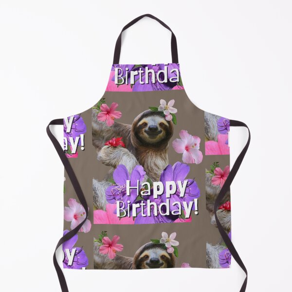 Item preview, Happy Birthday Cute Sloth Colorful Illustration Design designed and sold by EarthArtDesigns.
