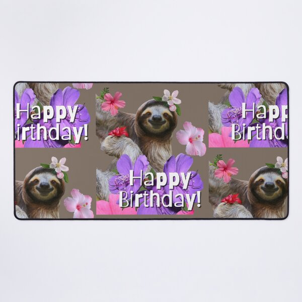 Item preview, Happy Birthday Cute Sloth Colorful Illustration Design designed and sold by EarthArtDesigns.
