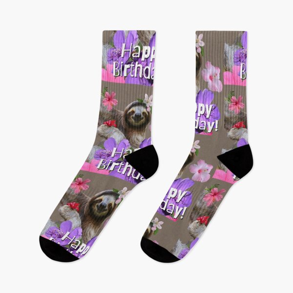 Item preview, Happy Birthday Cute Sloth Colorful Illustration Design designed and sold by EarthArtDesigns.