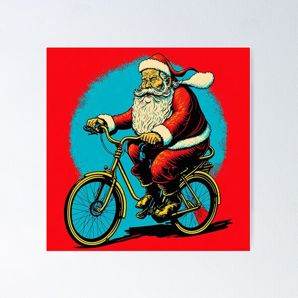 Item preview, Santa Claus Riding a Bike 40 designed and sold by CadenceArt.