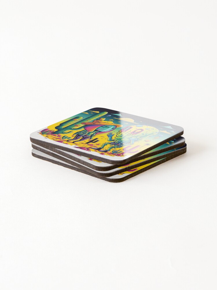 Thumbnail 4 of 5, Coasters (Set of 4), Cactrip designed and sold by Rixou-io.