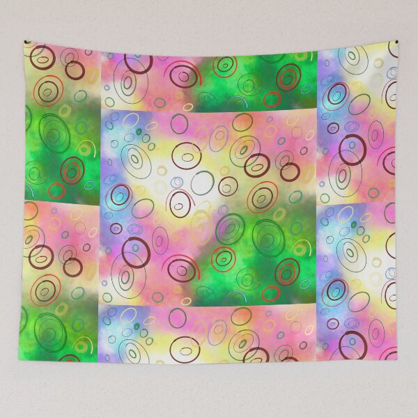 Item preview, Bright Multicoloured Bauble Circles with Bright Nebula Background Pattern - Christmas designed and sold by jolabrese.