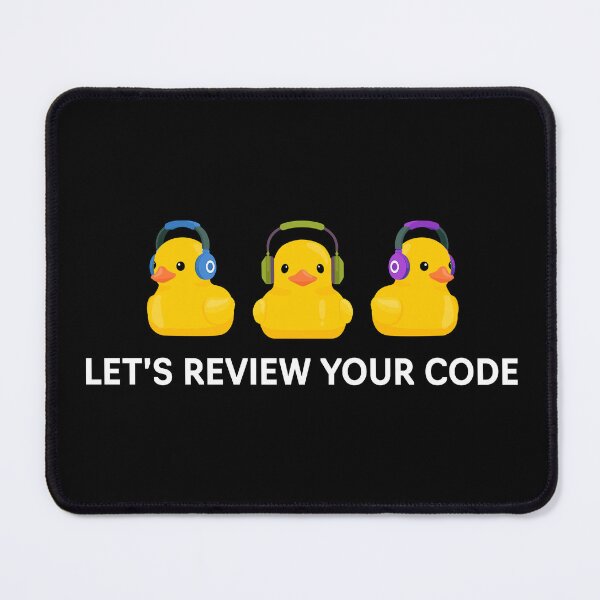 Item preview, LET'S REVIEW YOUR CODE RUBBER DUCKIES WITH HEADPHONES designed and sold by Office Geek Shop.
