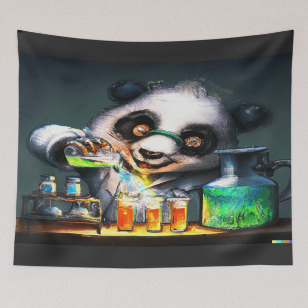 Item preview, Funny Panda Mad Scientist Mixing Sparkling Chemicals  designed and sold by funnyhalloween.