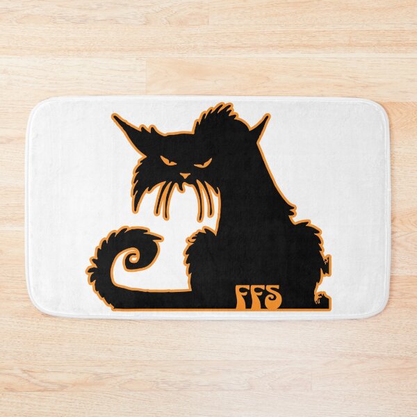 Item preview, FFS Grumpy Black Cat, Retro Style designed and sold by InkyGenies.