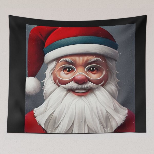 Item preview, Abstraction santa claus painting funny kawaii pink glasses white beard designed and sold by ValleyDream.