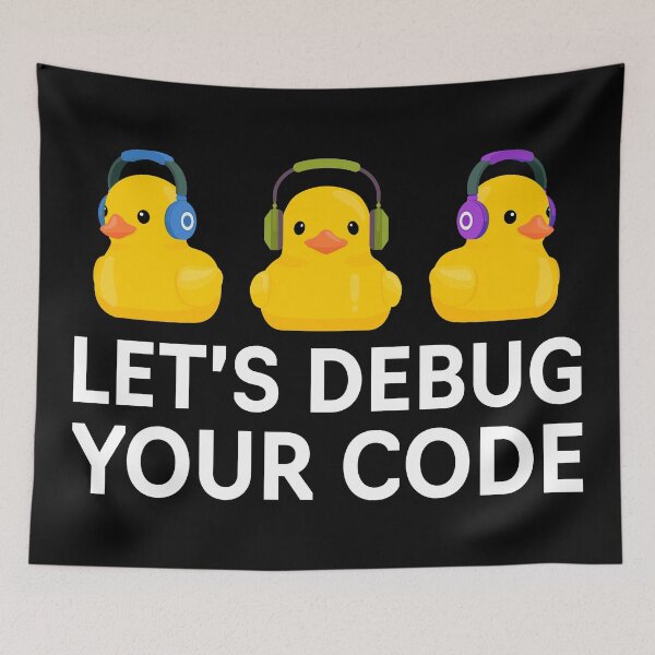 Item preview, LET'S DEBUG YOUR CODE RUBBER DUCKIES WITH HEADPHONES V2 designed and sold by Office Geek Shop.