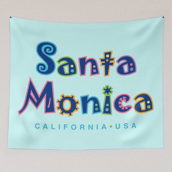 Item preview, Santa Monica California Tropical Typographic Design designed and sold by Futurebeachbum.
