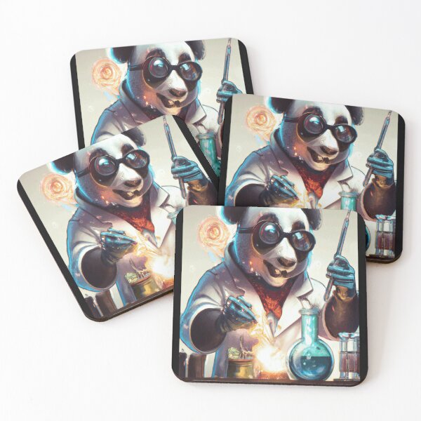Item preview, Funny Panda Mad Scientist Mixing Sparkling Chemicals designed and sold by funnyhalloween.
