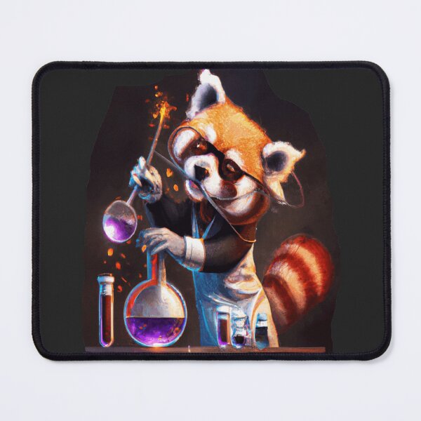 Item preview, Red Panda Mad Scientist Mixing Sparkling Chemicals  designed and sold by funnyhalloween.