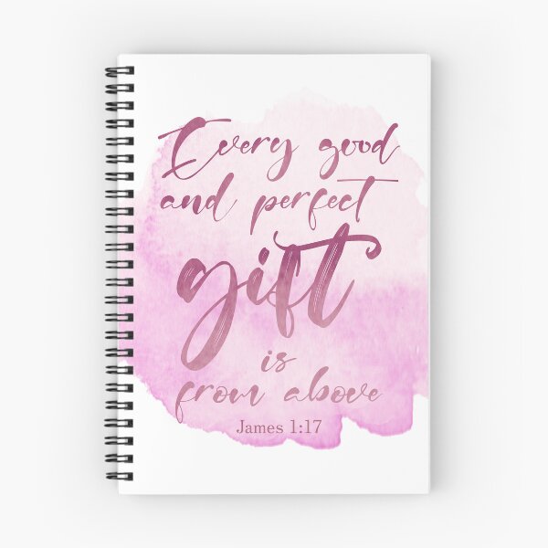 Item preview, James 1:17 Watercolor Christian Quote Pink designed and sold by amazingjoy.