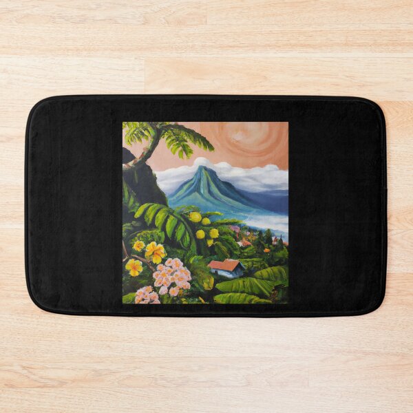 Item preview, La Reunion 974, oil painting ukiyo-e style - La Reunion Lovers designed and sold by artyfartypants.