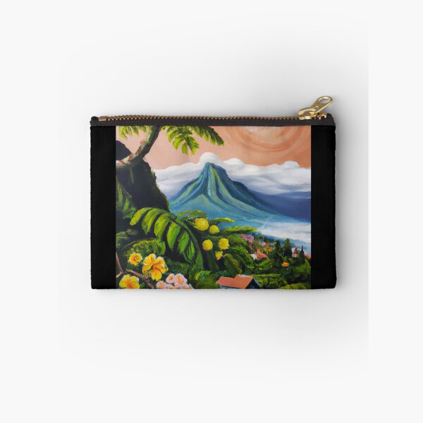 Item preview, La Reunion 974, oil painting ukiyo-e style - La Reunion Lovers designed and sold by artyfartypants.