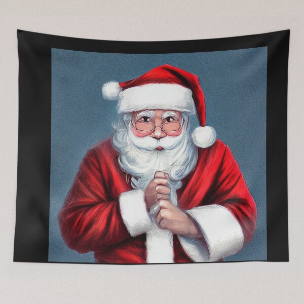 Item preview, Abstraction santa claus painting funny kawaii pink glasses white beard designed and sold by ValleyDream.