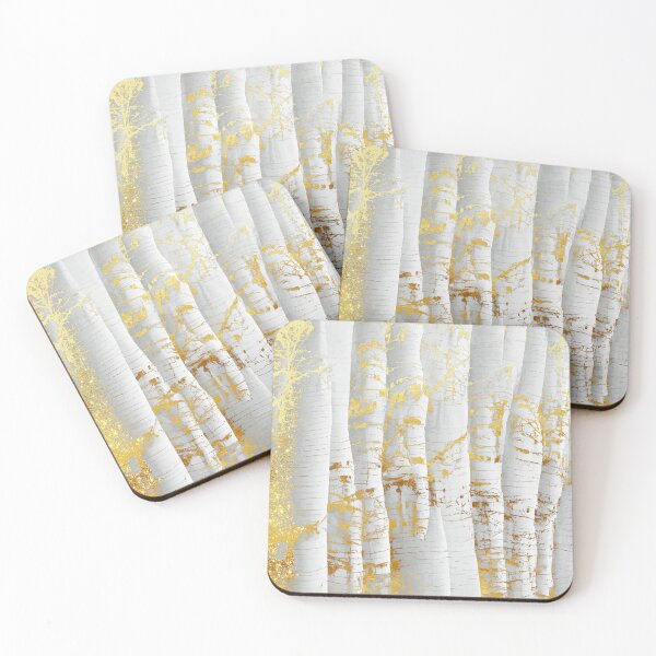 Item preview, Golden Birch, Abstract Impressionistic Birch tree forest designed and sold by Glimmersmith.