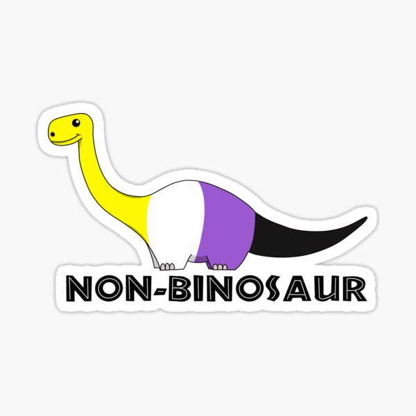 Non-Binary-Dino Die Cut Sticker