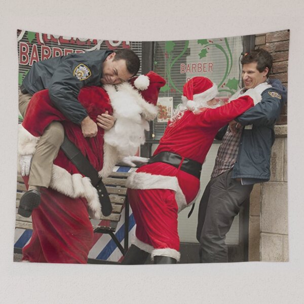 Item preview, Funny Christmas - Fighting with Santa Claus designed and sold by Brooklyn-99shop.