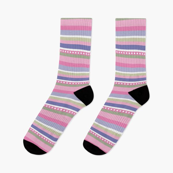 Artikelvorschau, Rosa Streifen - Rosa, lila, weiße, grüne Streifen, weiße Tupfen entworfen und verkauft von DTDesigns410.