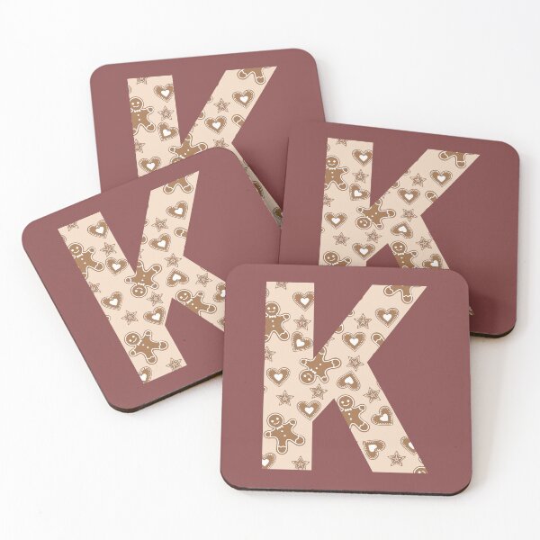 Item preview, Gingerbread Pattern Monogram Letter K designed and sold by Coffee Lifestyle.